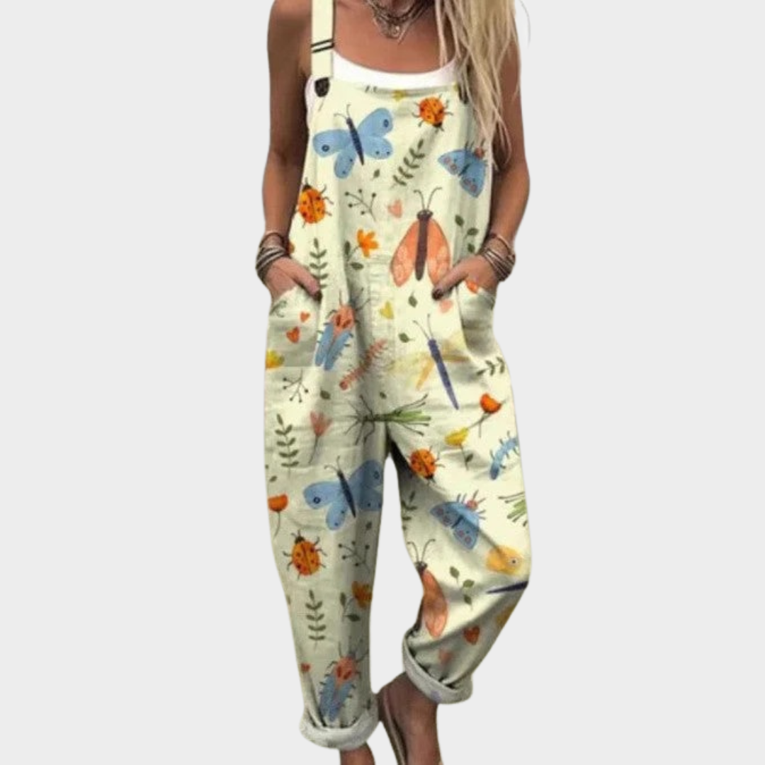 GEMMA | ELEGANTE MONO CON ESTAMPADO DE MARIPOSAS