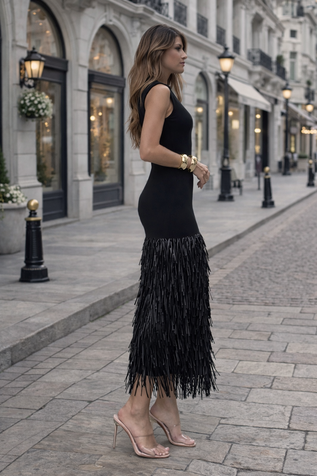Ámsterdam - Vestido noche flecos