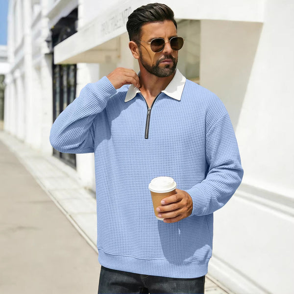 Bruno | Jersey Waffle de Media Cremallera