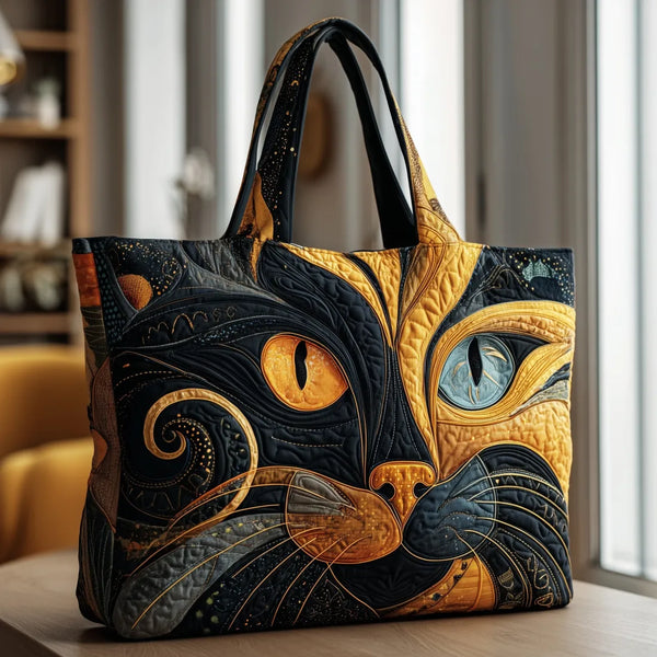 Bolso artesanal de gato místico.