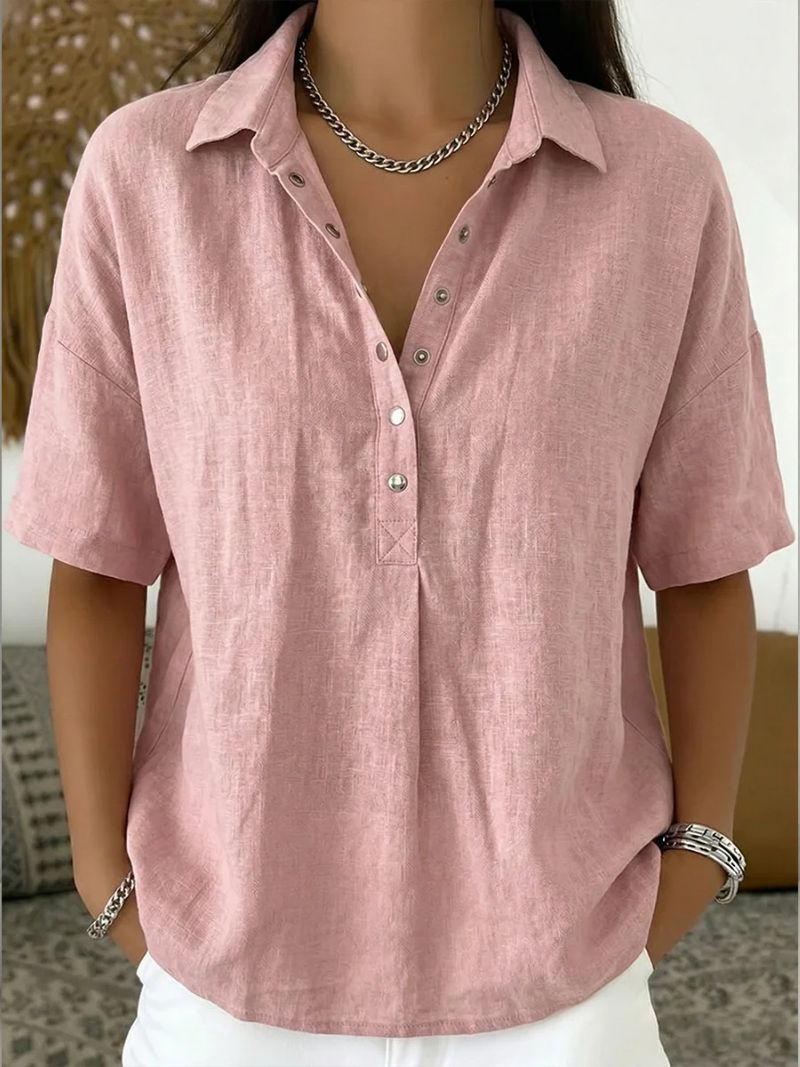 Helena™ | Blusa con cuello premium