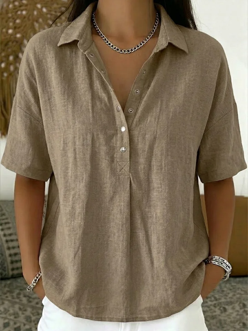 Helena™ | Blusa con cuello premium