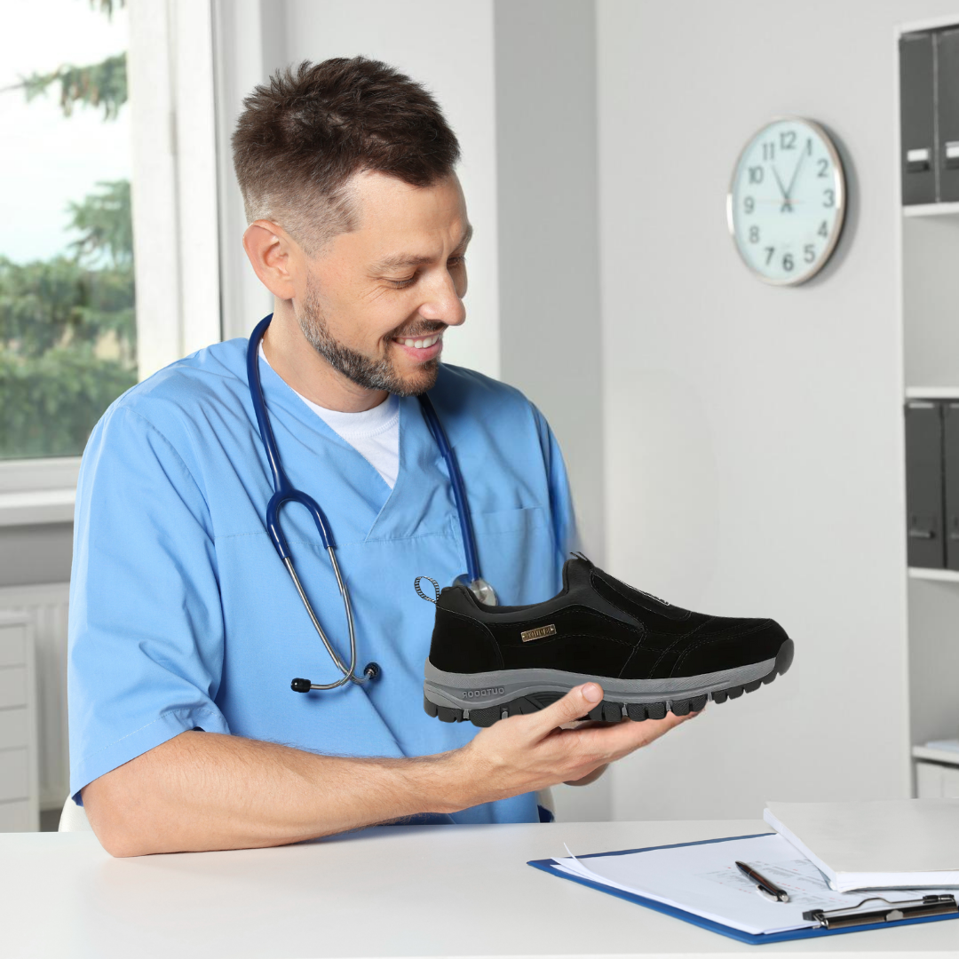 Zapato para caminar sin dolor — especialmente diseñado para personas con pies anchos o molestias en los pies.