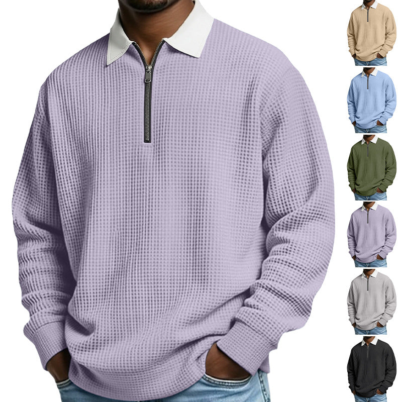 Bruno | Jersey Waffle de Media Cremallera