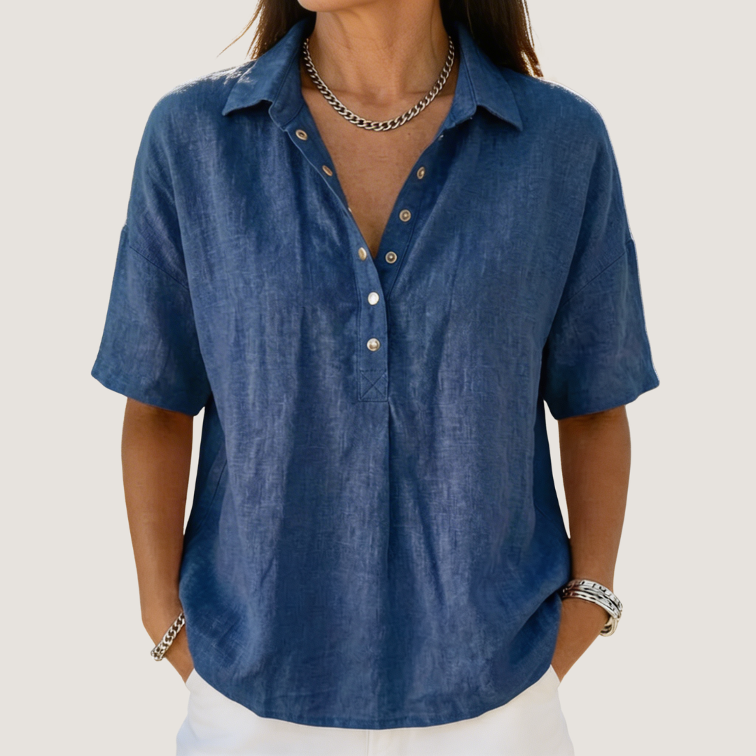Helena™ | Blusa con cuello premium