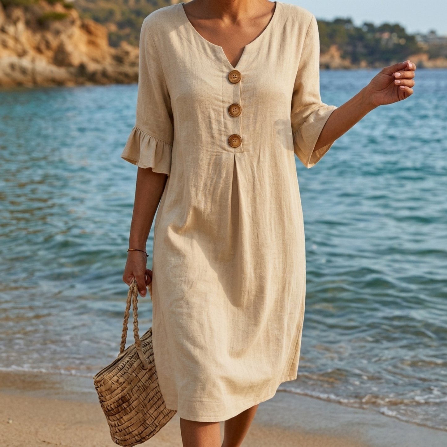 Radmila | Vestido texturizado de manga larga.