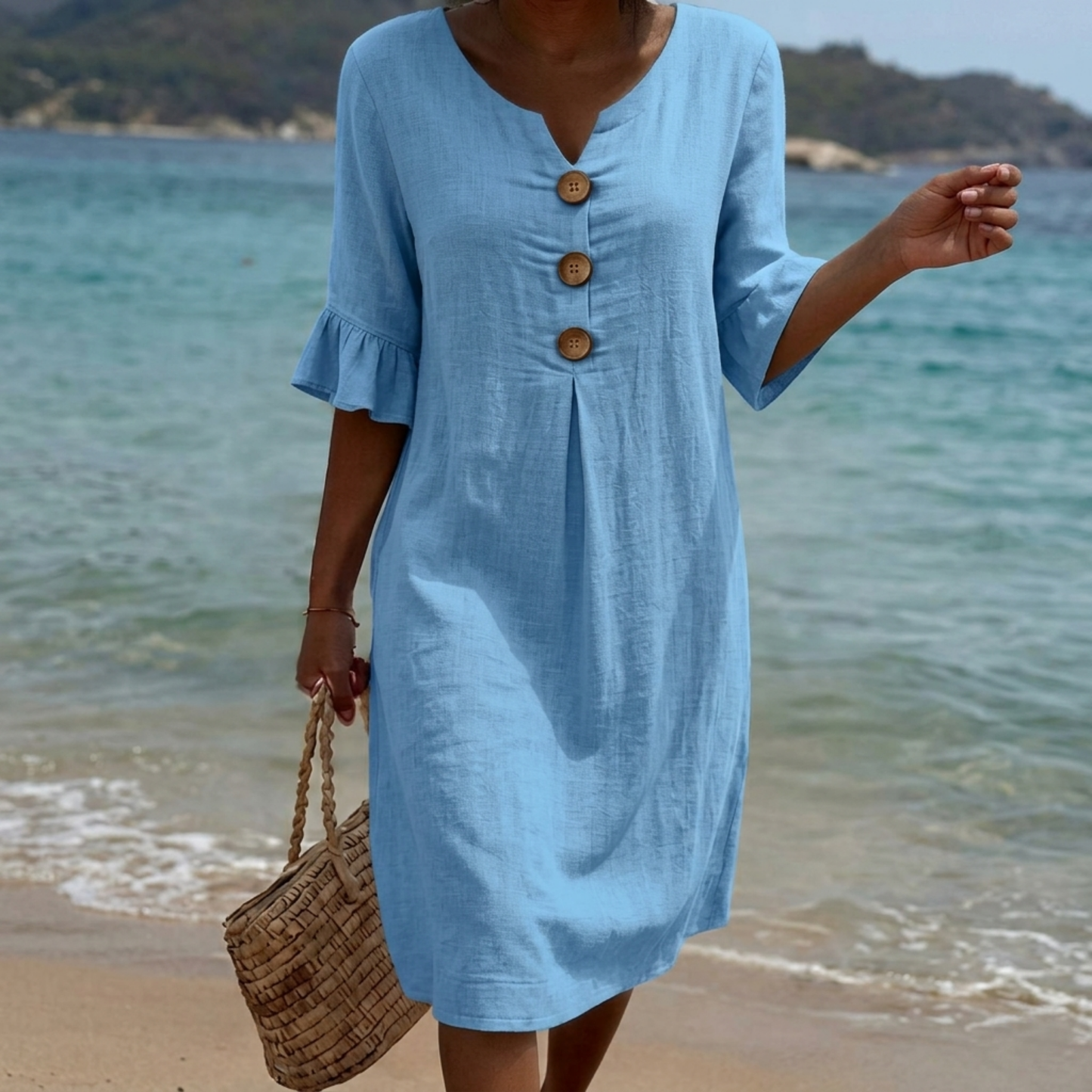 Radmila | Vestido texturizado de manga larga.