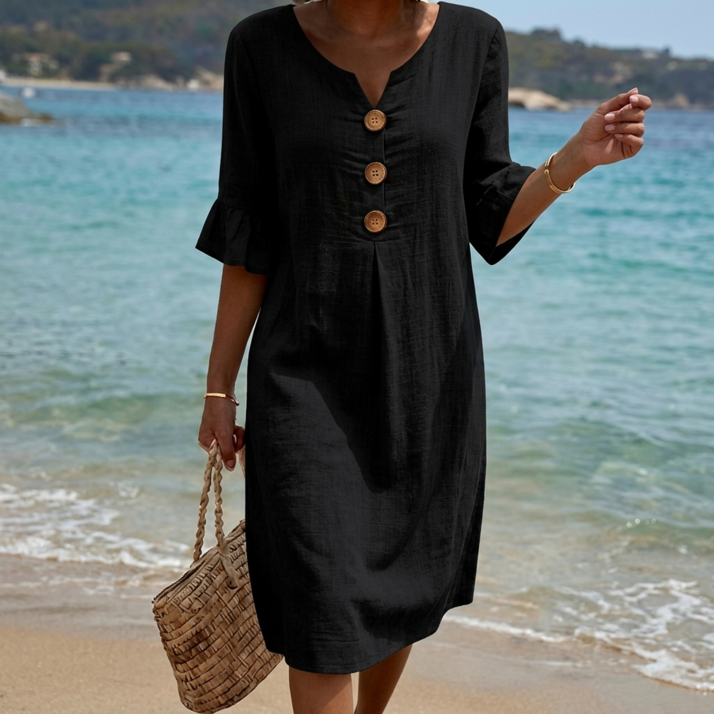 Radmila | Vestido texturizado de manga larga.