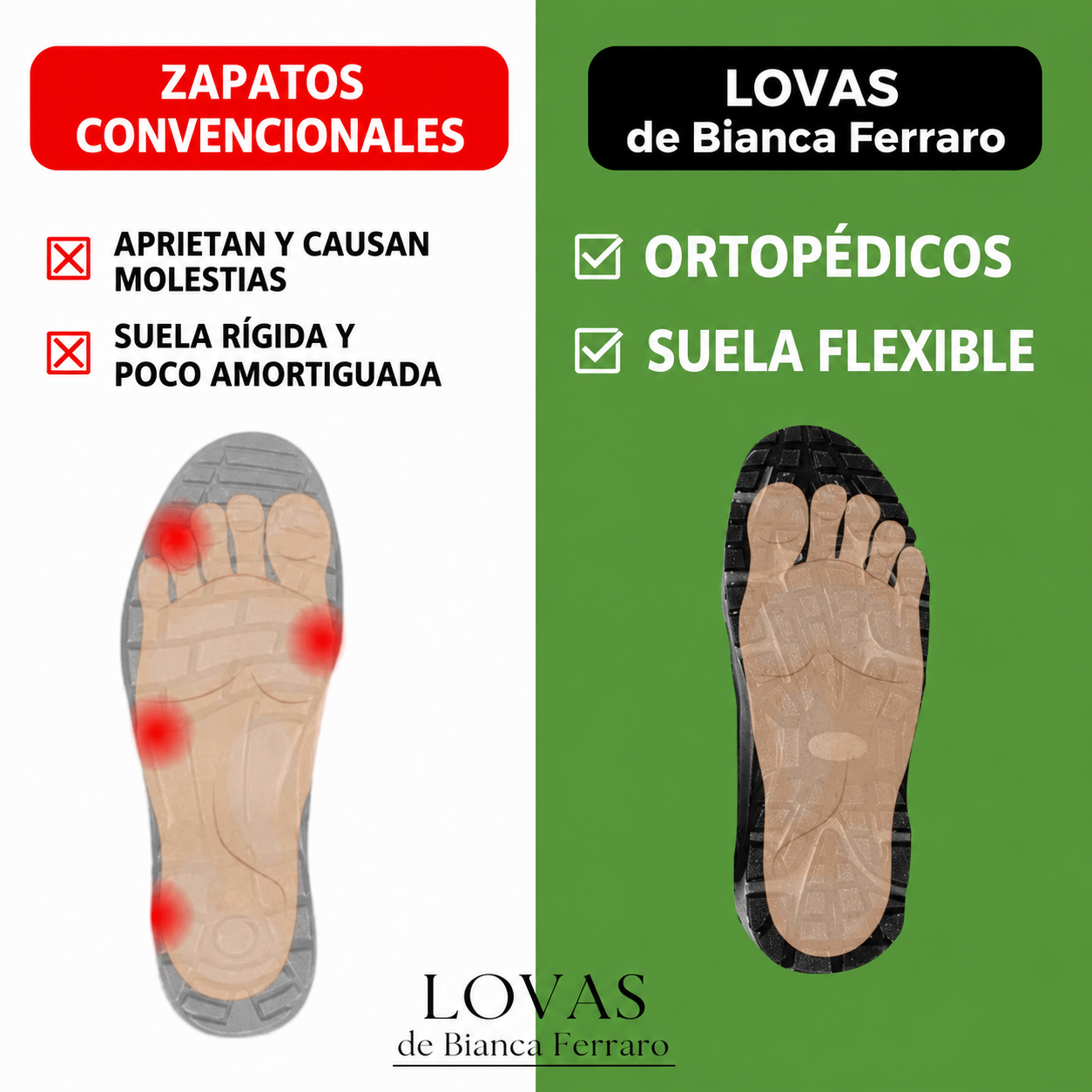 Zapato para caminar sin dolor — especialmente diseñado para personas con pies anchos o molestias en los pies.