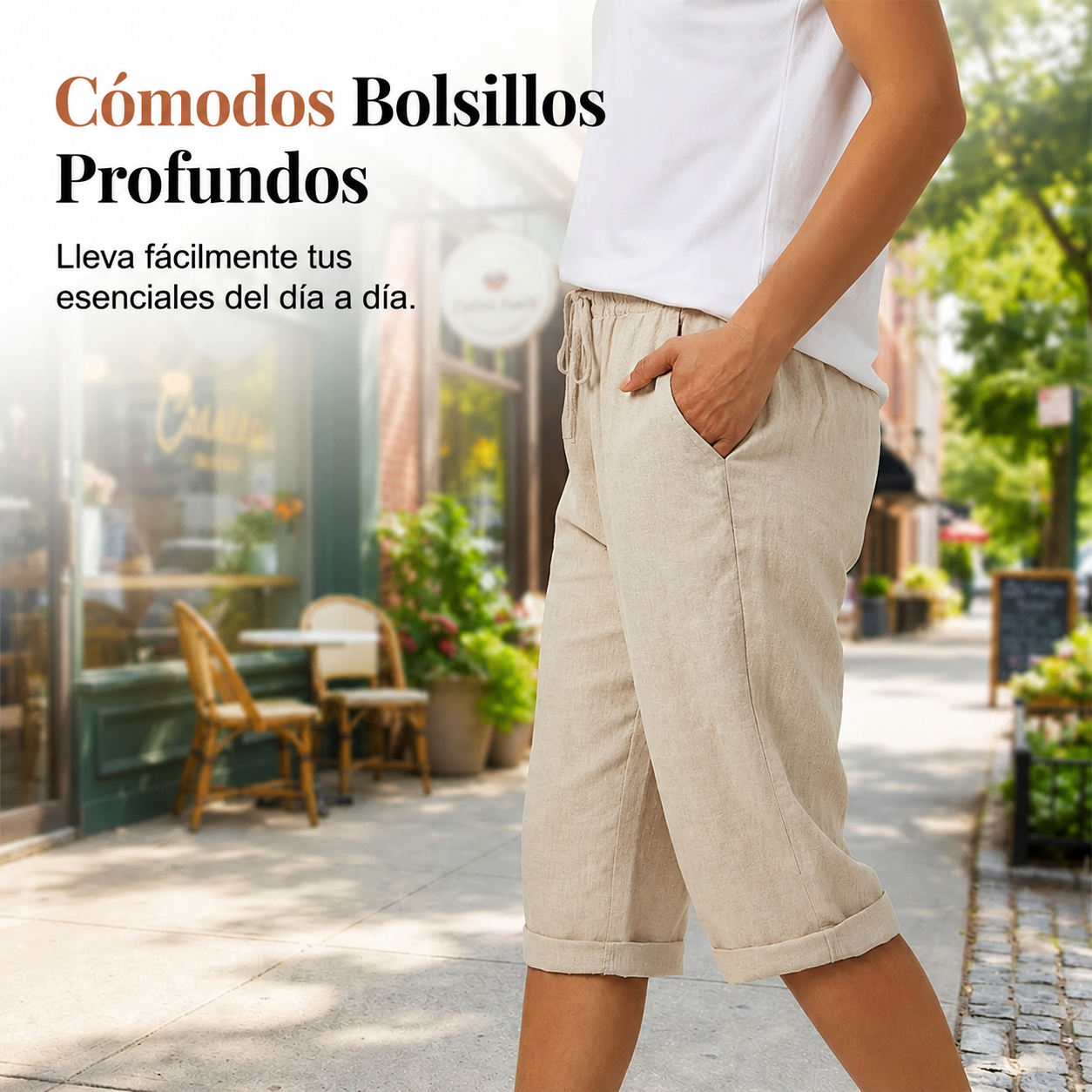 Luna | Shorts de algodón y lino para mujer 1+1 GRATIS  (Añade 2 al carrito para activar el descuento)