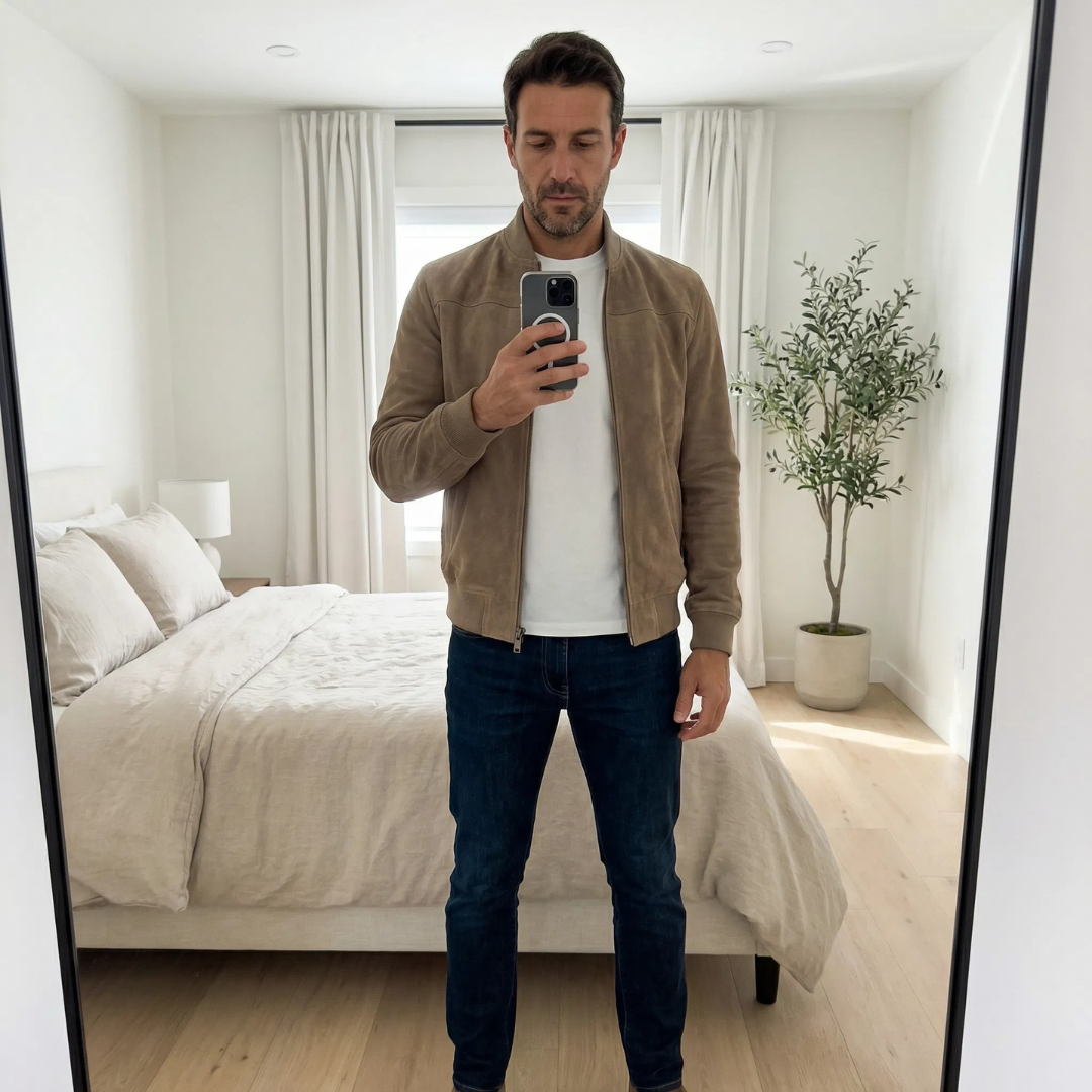 Riviera - Chaqueta bomber de ante