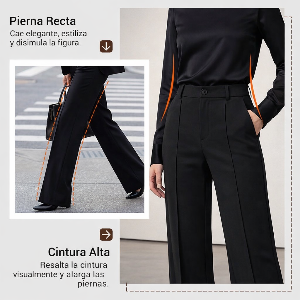 Bologna - Pantalones de traje de mujer de cintura alta