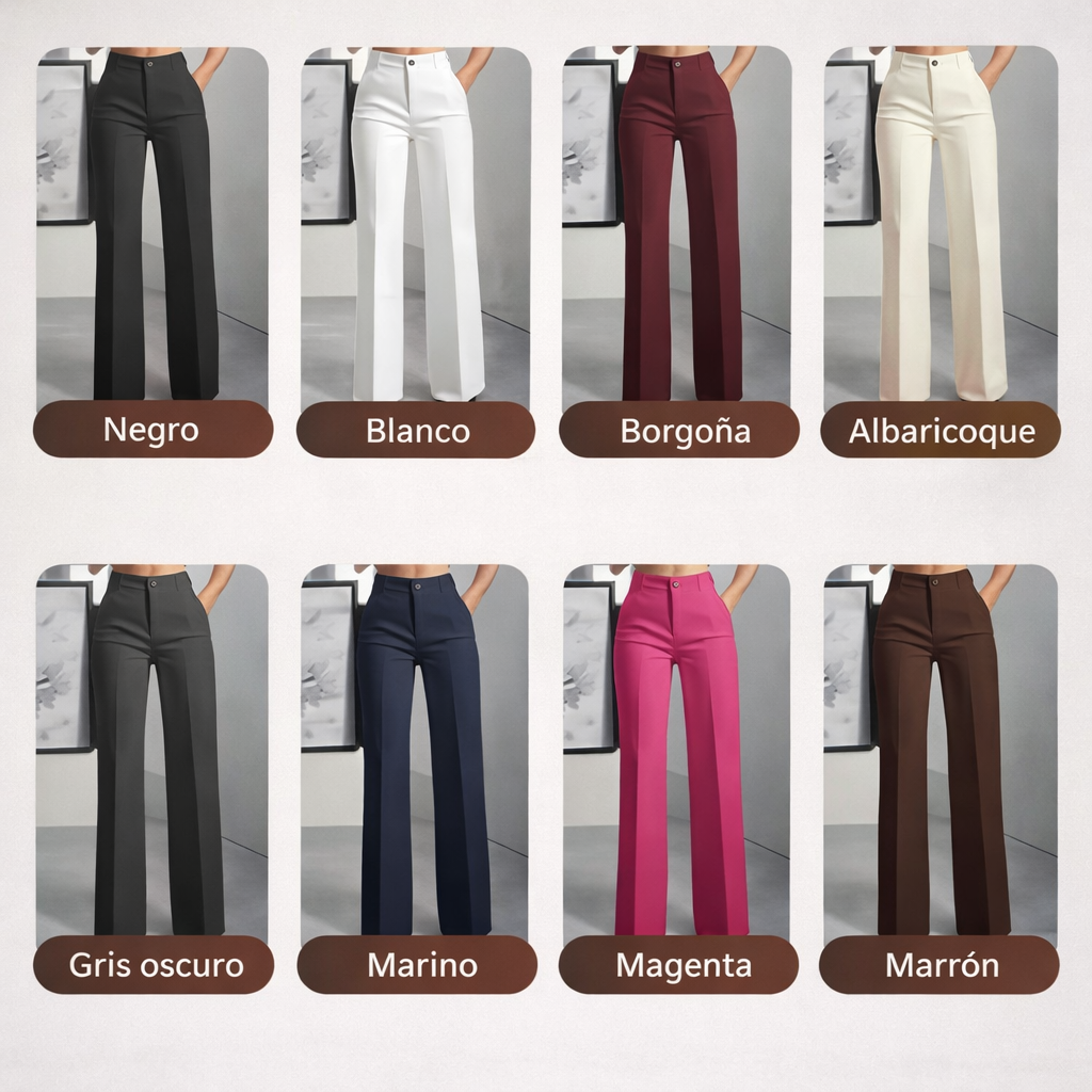 Bologna - Pantalones de traje de mujer de cintura alta