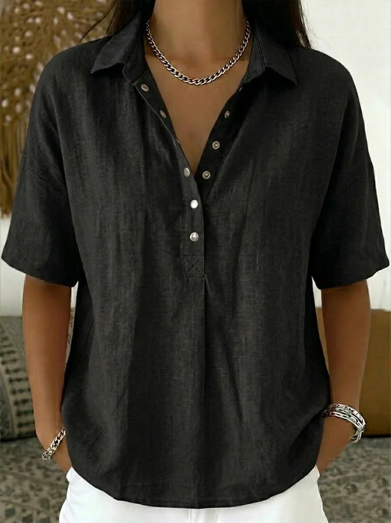 Helena™ | Blusa con cuello premium
