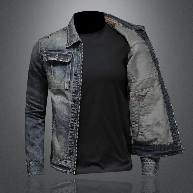Carl - Chaqueta vaquera de estilo retro