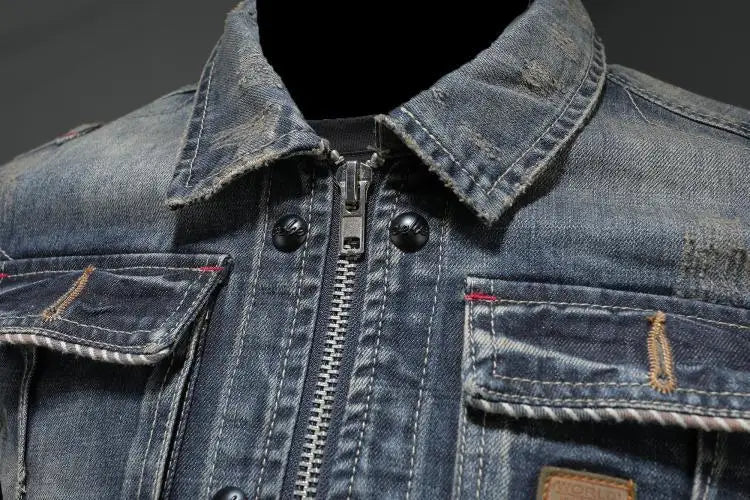 Carl - Chaqueta vaquera de estilo retro