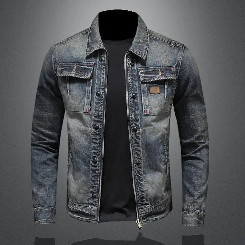 Carl - Chaqueta vaquera de estilo retro