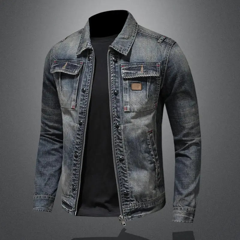 Carl - Chaqueta vaquera de estilo retro