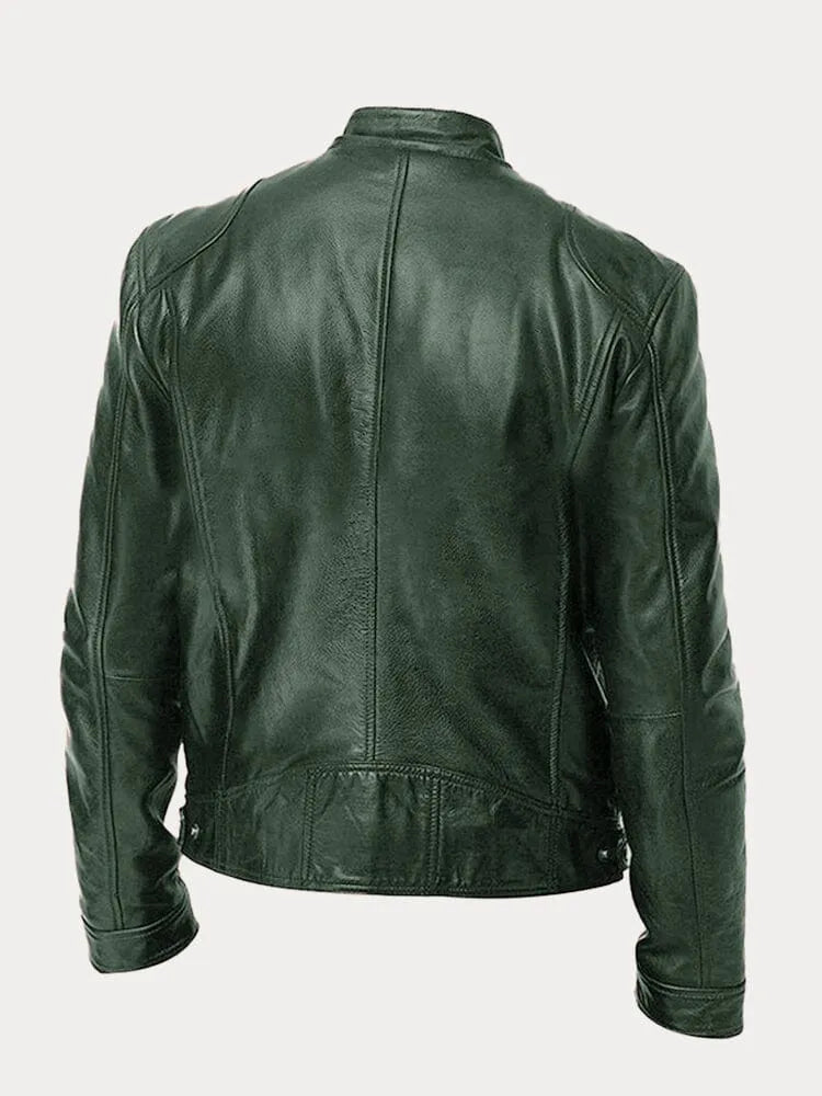 Armand - Chaqueta de cuero estilo Café Racer