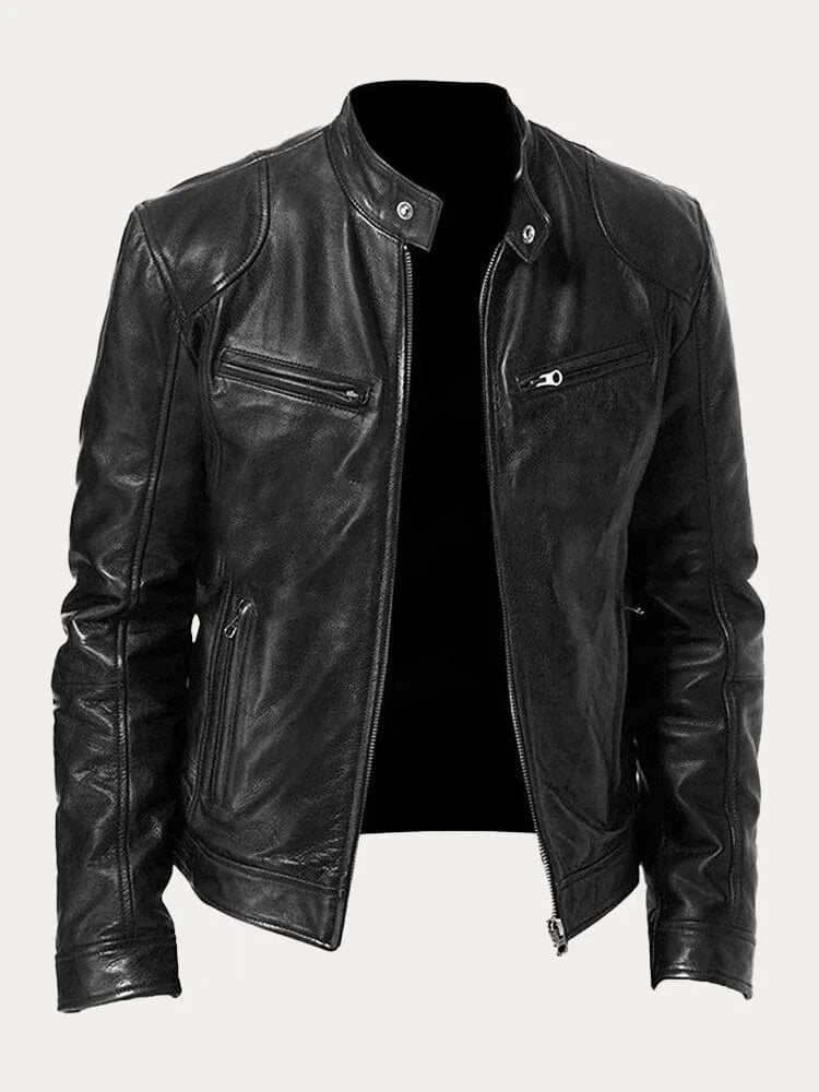 Armand - Chaqueta de cuero estilo Café Racer