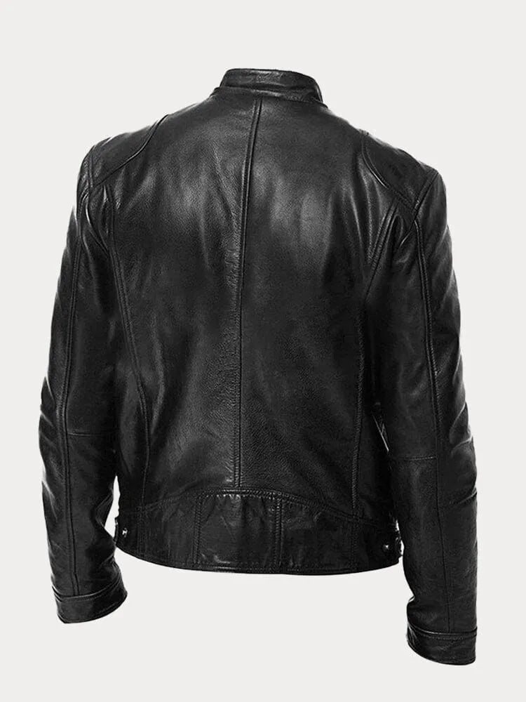 Armand - Chaqueta de cuero estilo Café Racer