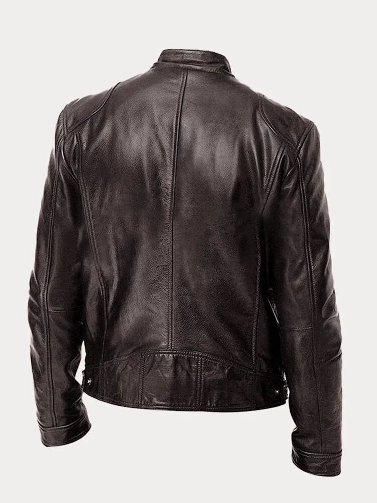 Armand - Chaqueta de cuero estilo Café Racer