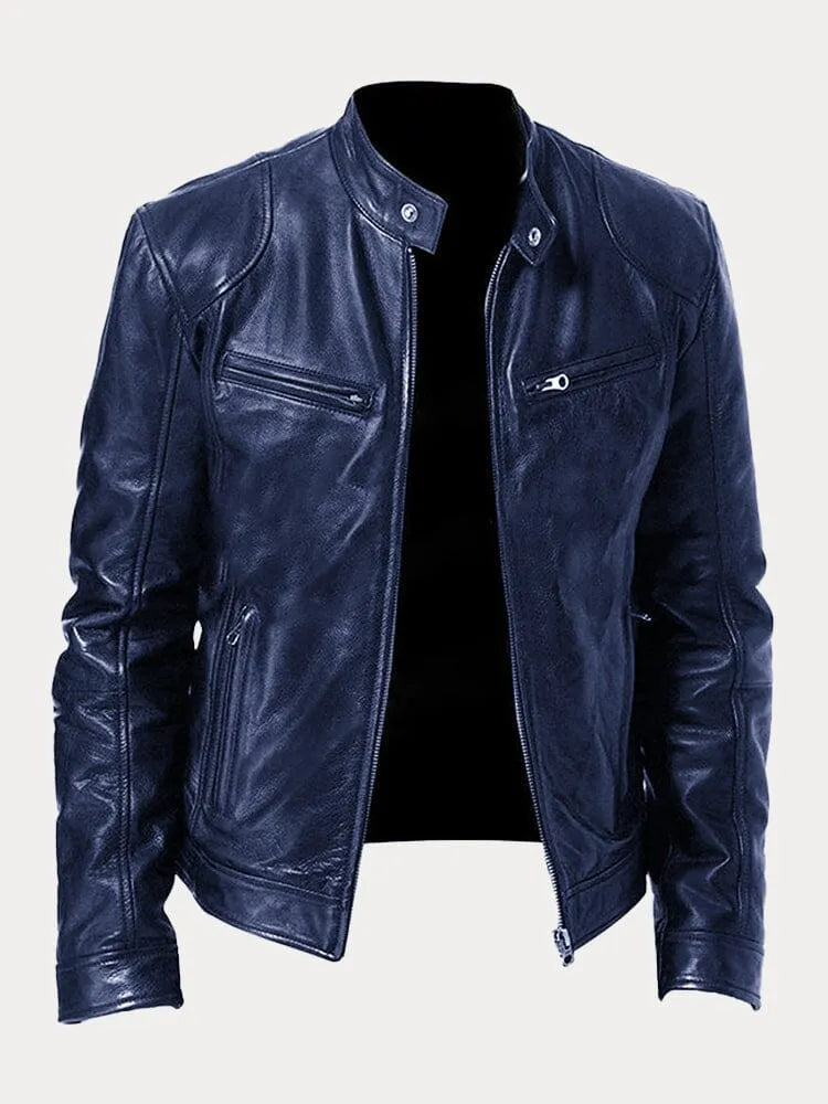 Armand - Chaqueta de cuero estilo Café Racer