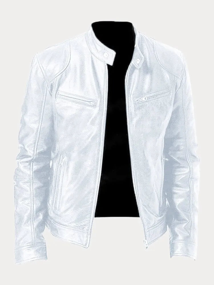 Armand - Chaqueta de cuero estilo Café Racer