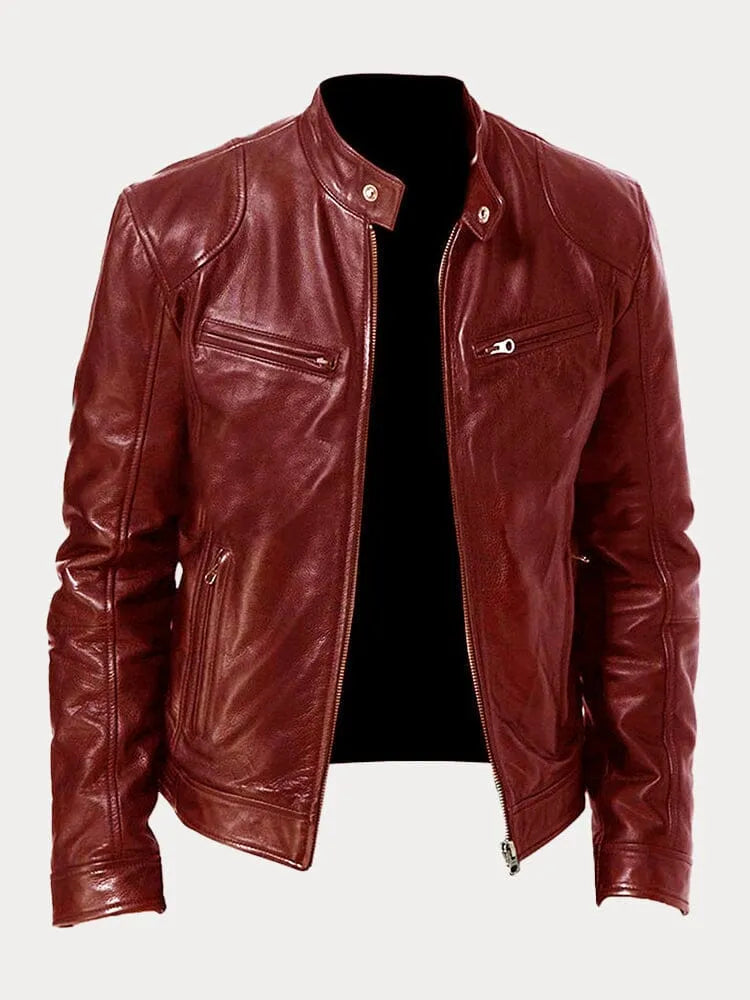Armand - Chaqueta de cuero estilo Café Racer