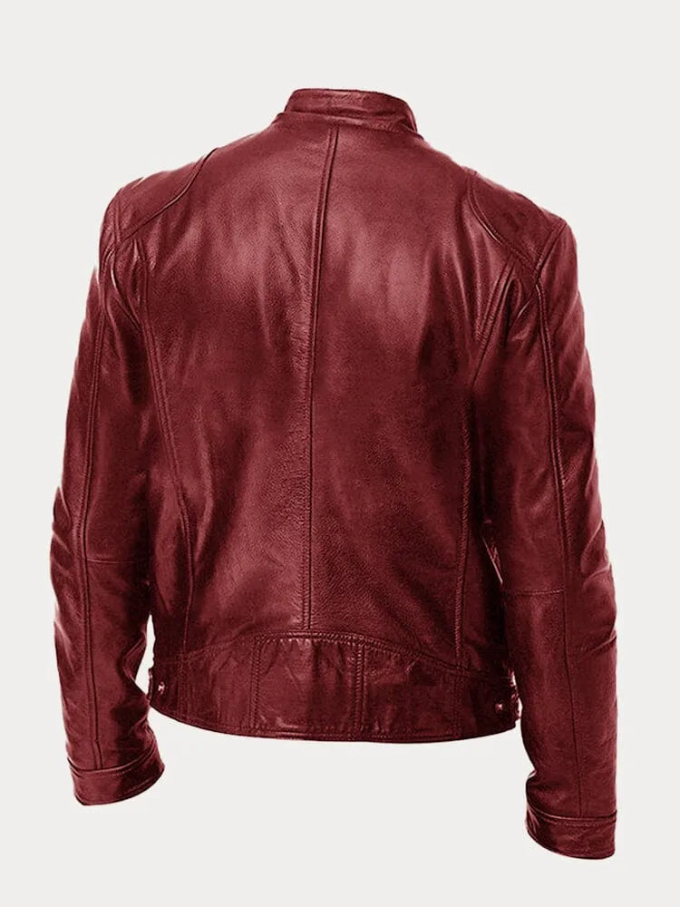 Armand - Chaqueta de cuero estilo Café Racer