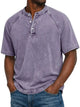 Pedro - Camiseta de algodón cuello Henley vintage
