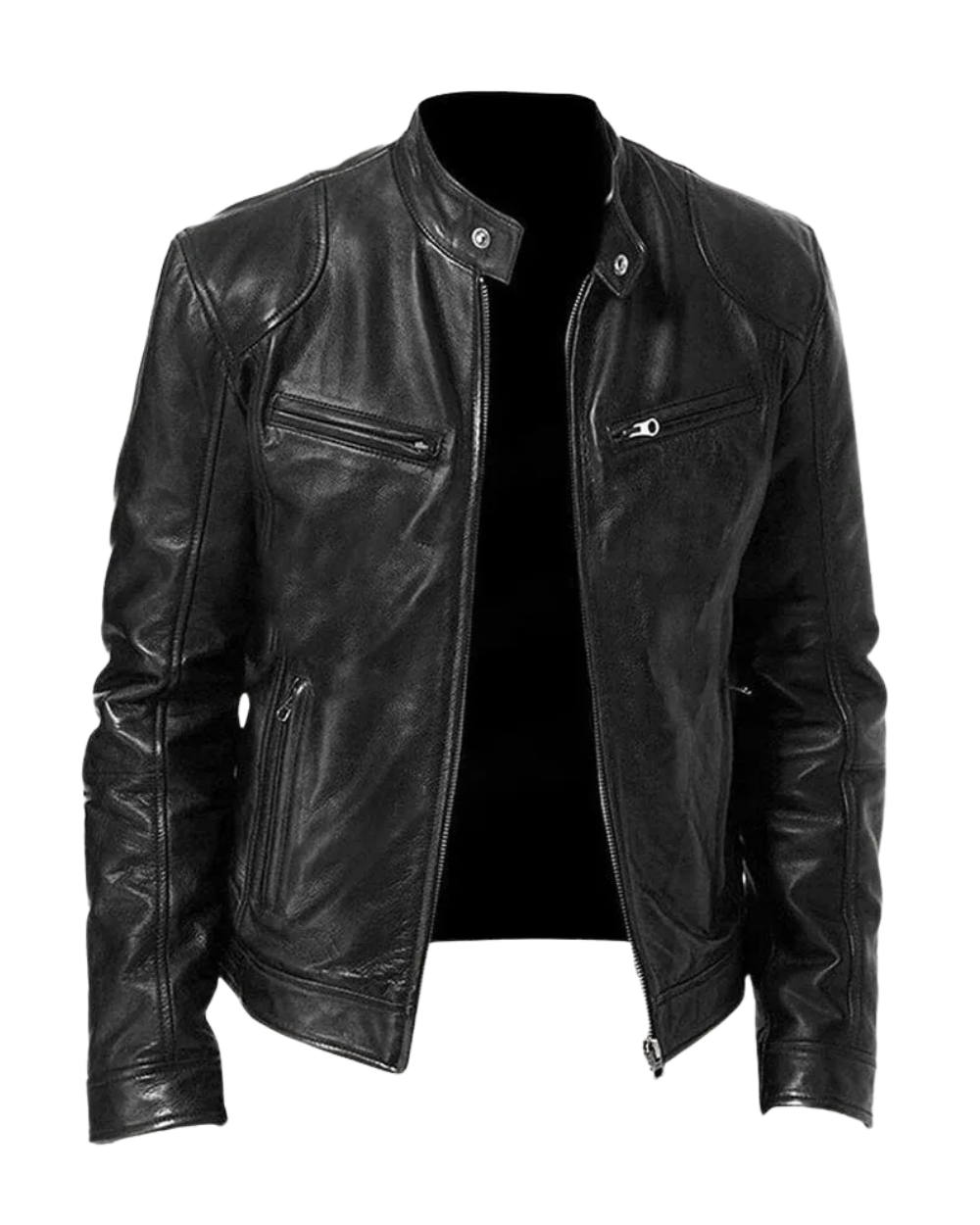 Armand - Chaqueta de cuero estilo Café Racer