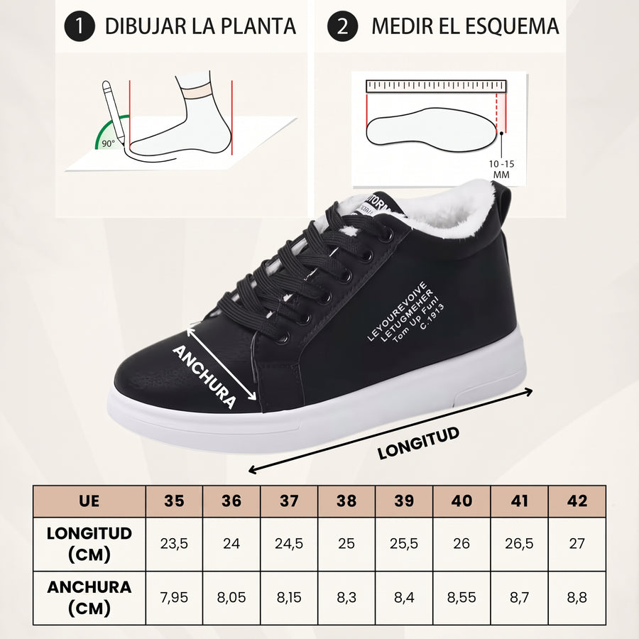Guía de tallas de Oroma | Zapatillas Premium