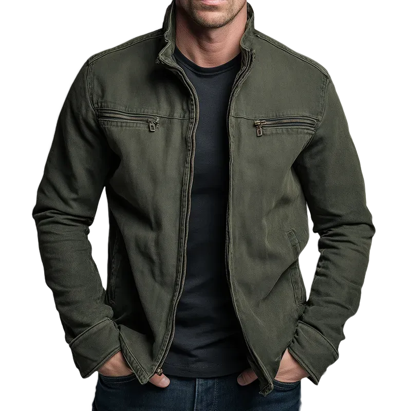 Dario | Chaqueta vintage de algodón con cremallera