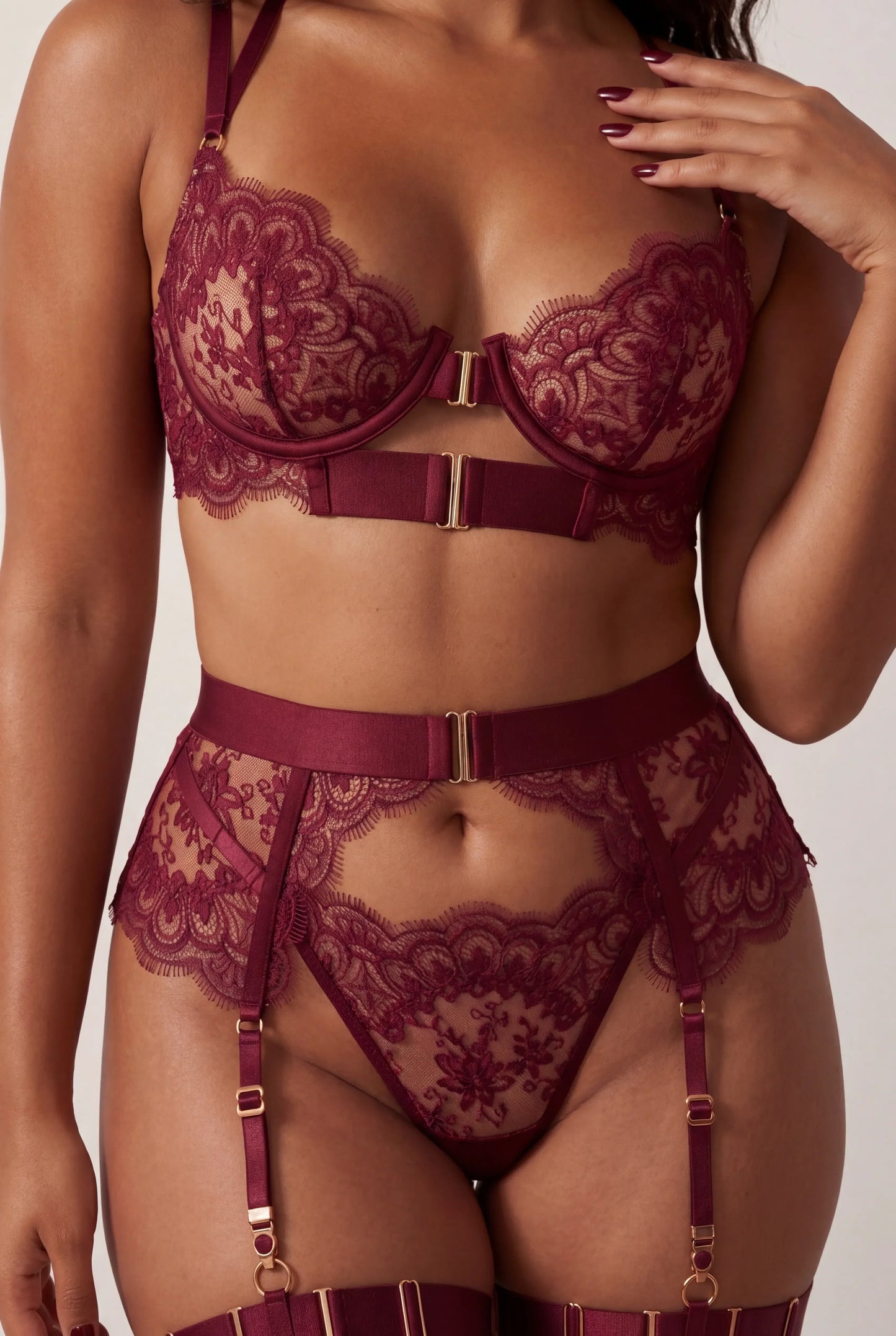 Conjunto de lencería de cuatro piezas KEELY – 2 Colores
