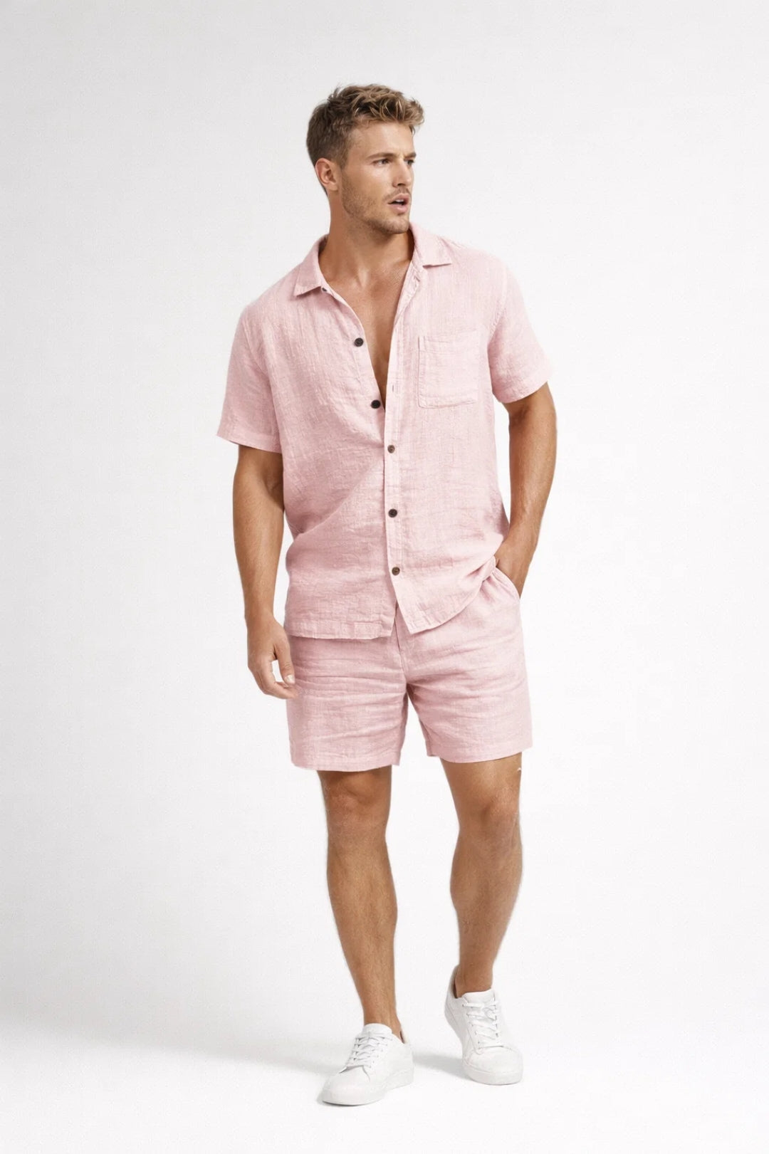 Conjunto de dos piezas para hombre de manga corta