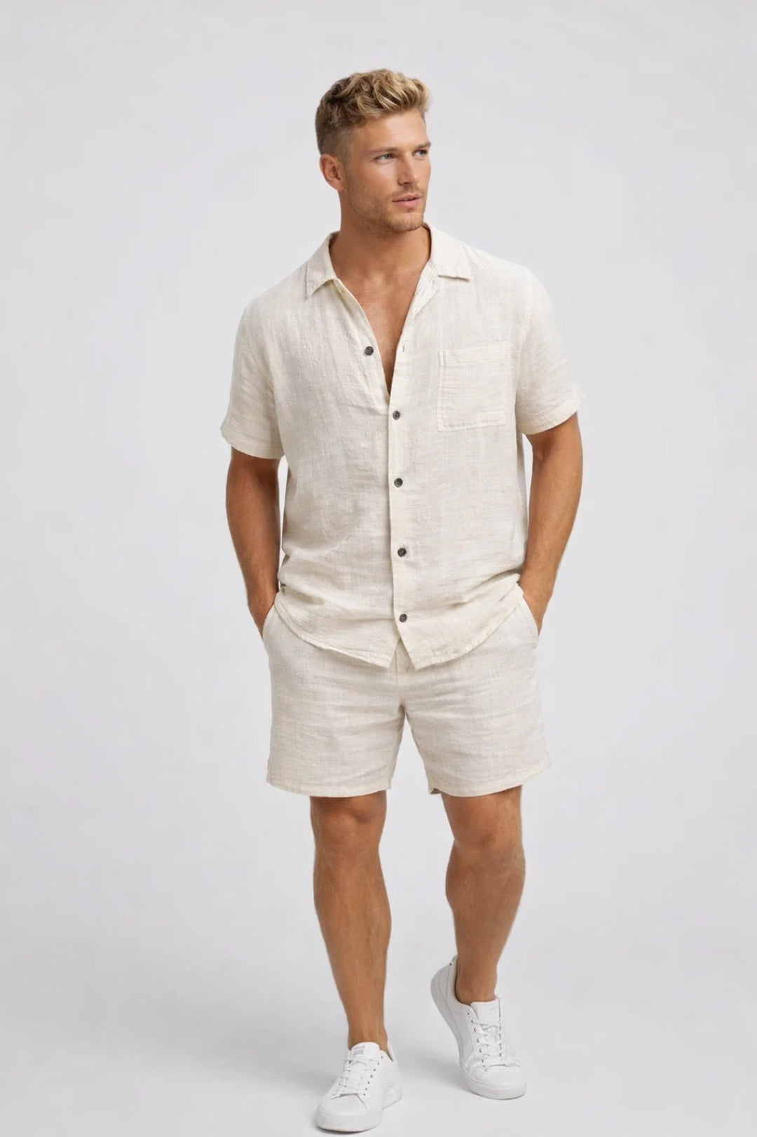 Conjunto de dos piezas para hombre de manga corta