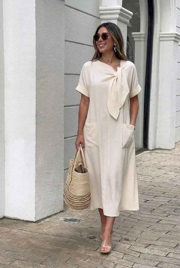 Lyon - Vestido Elegante con escote de lazo