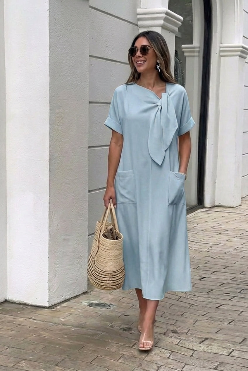 Lyon - Vestido Elegante con escote de lazo