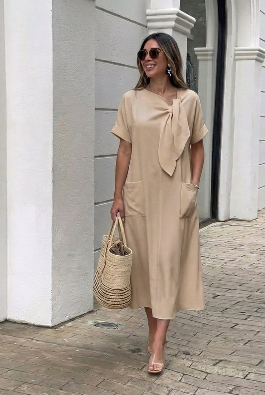 Lyon - Vestido Elegante con escote de lazo