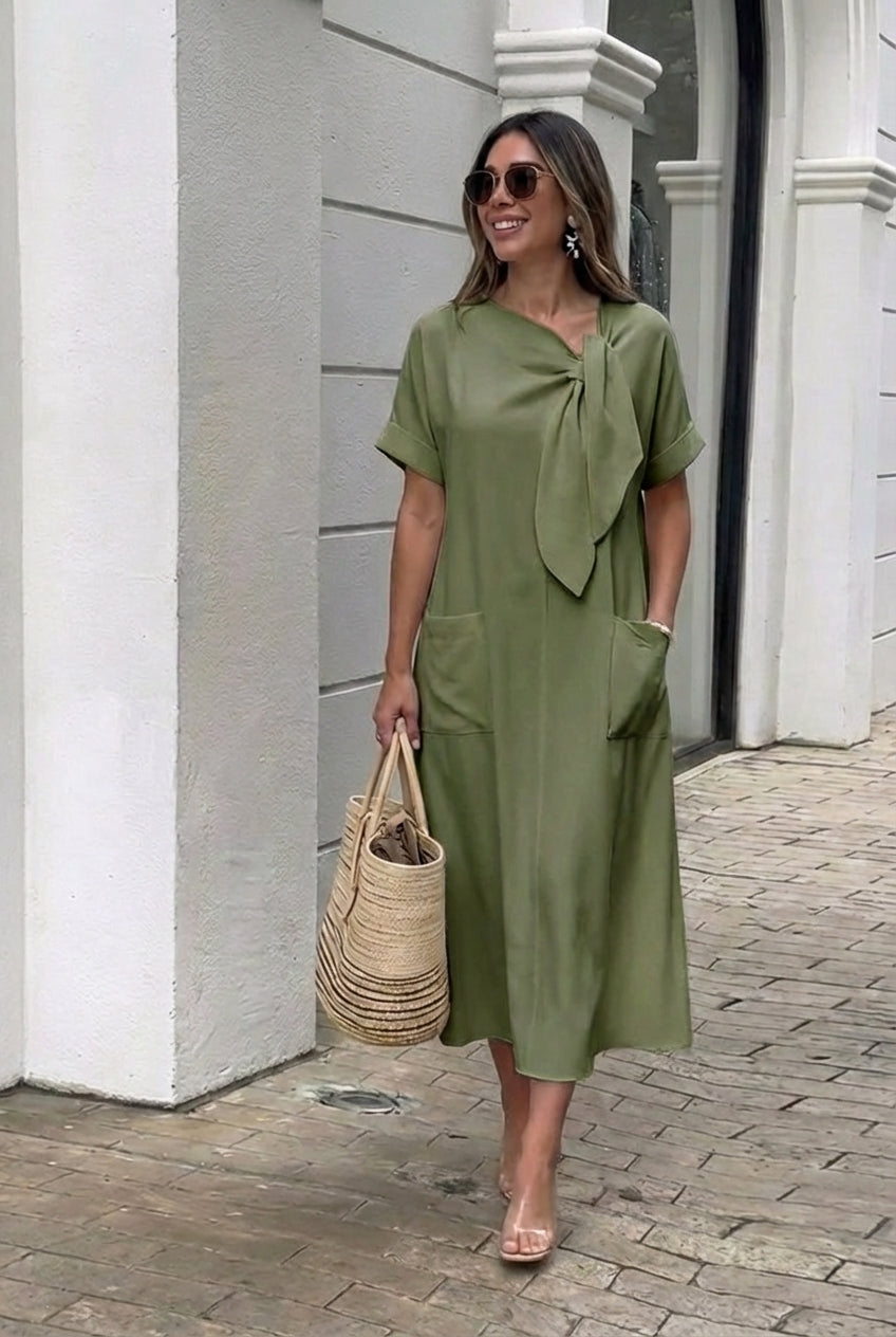 Lyon - Vestido Elegante con escote de lazo
