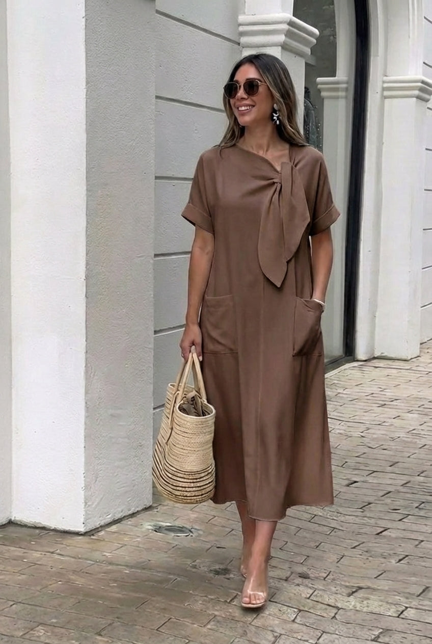 Lyon - Vestido Elegante con escote de lazo