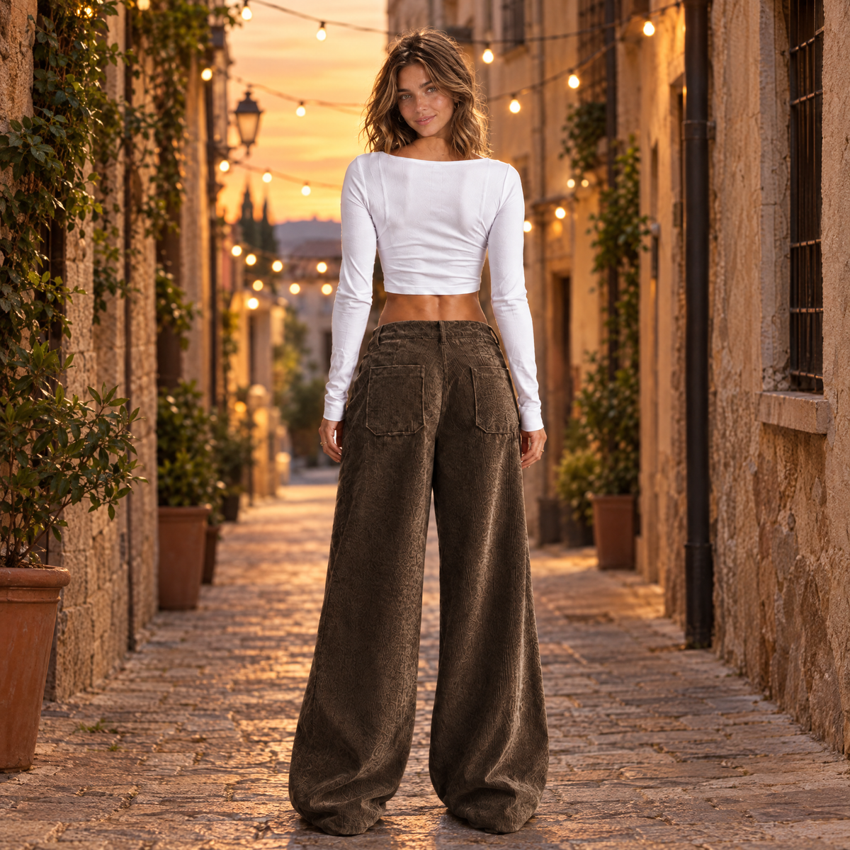 Amélia - Pantalón Ancho, callejón con luces
