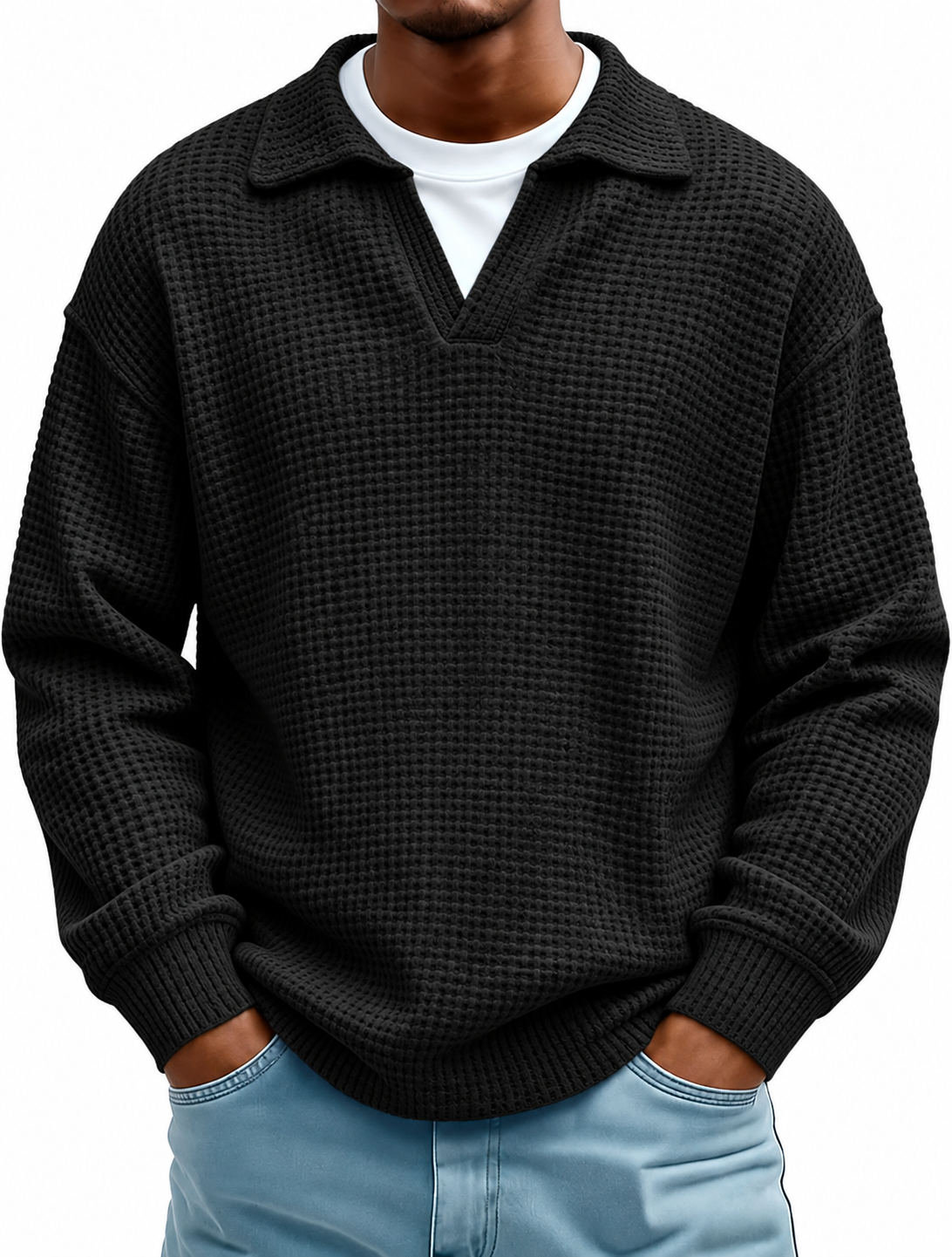 Nerio | Polo Waffle Cuello Doble capa