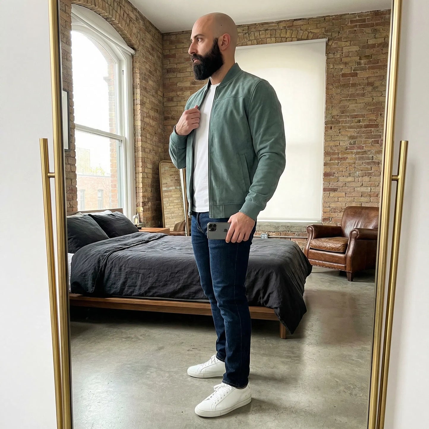 Riviera - Chaqueta bomber de ante