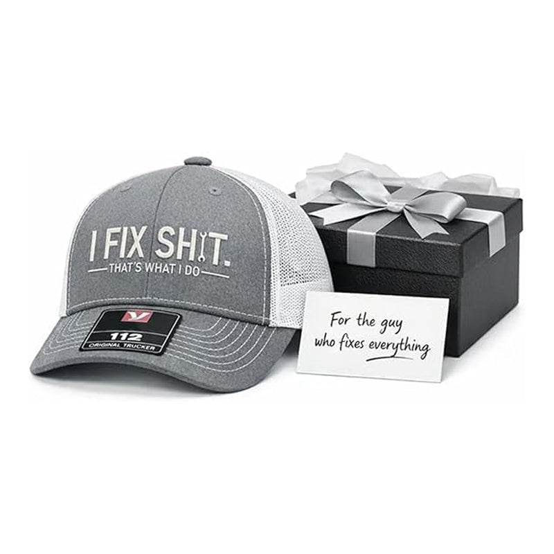 🧢 ¡AHORA CON UN 50 % DE DESCUENTO! 🛠️ Gorra bordada con el lema «I Fix Shit»: diseño divertido, malla transpirable y perfecta para el día a día para hombres resolutivos 🛠️