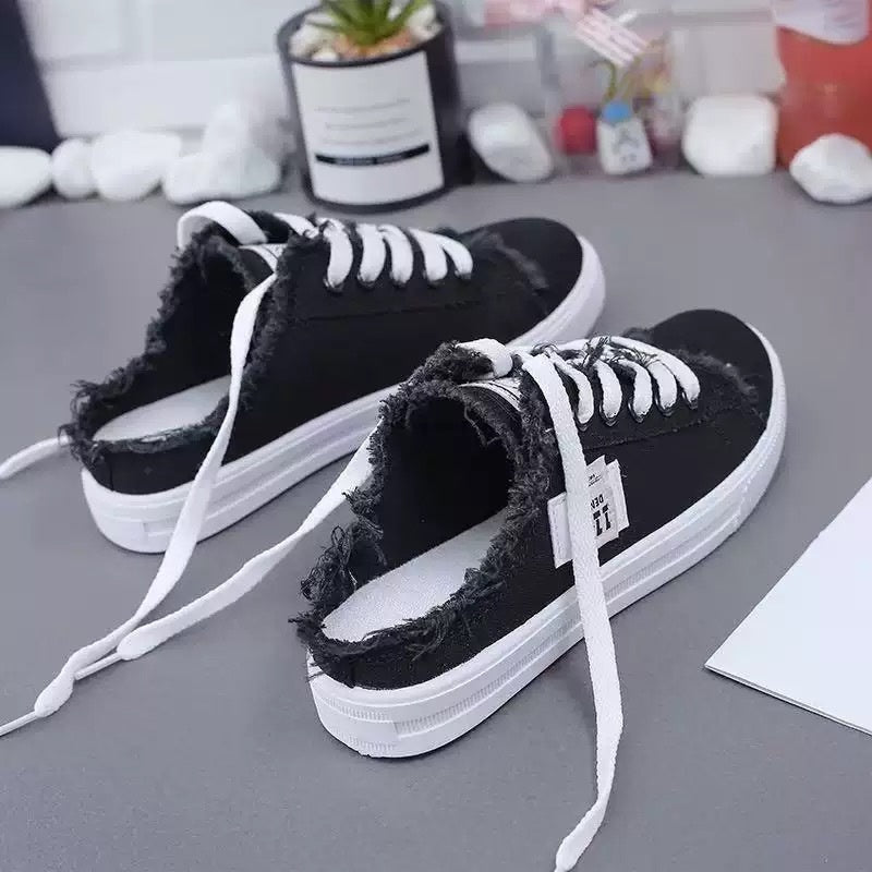 👟 ¡50 % DE DESCUENTO! 👖 Zapatillas tipo mule de denim para mujer: fáciles de poner, con suela cómoda y perfectas para un look veraniego atrevido ☀️