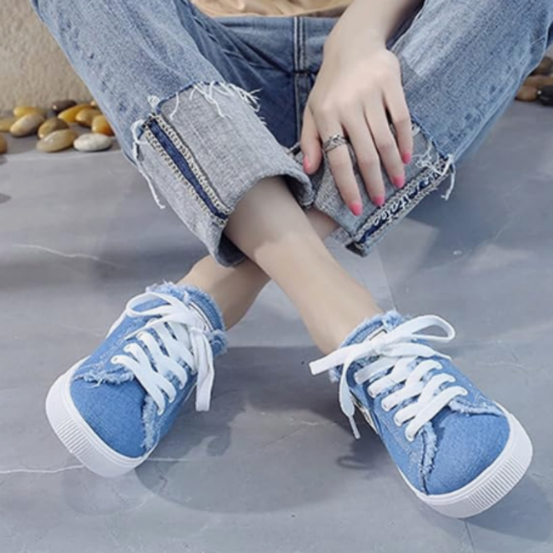 👟 ¡50 % DE DESCUENTO! 👖 Zapatillas tipo mule de denim para mujer: fáciles de poner, con suela cómoda y perfectas para un look veraniego atrevido ☀️