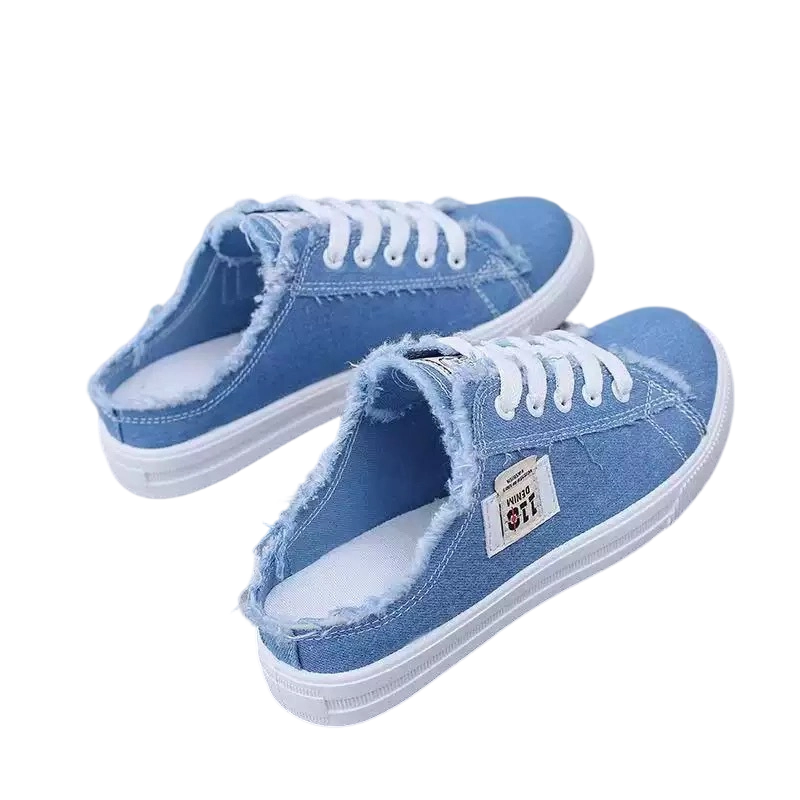 👟 ¡50 % DE DESCUENTO! 👖 Zapatillas tipo mule de denim para mujer: fáciles de poner, con suela cómoda y perfectas para un look veraniego atrevido ☀️