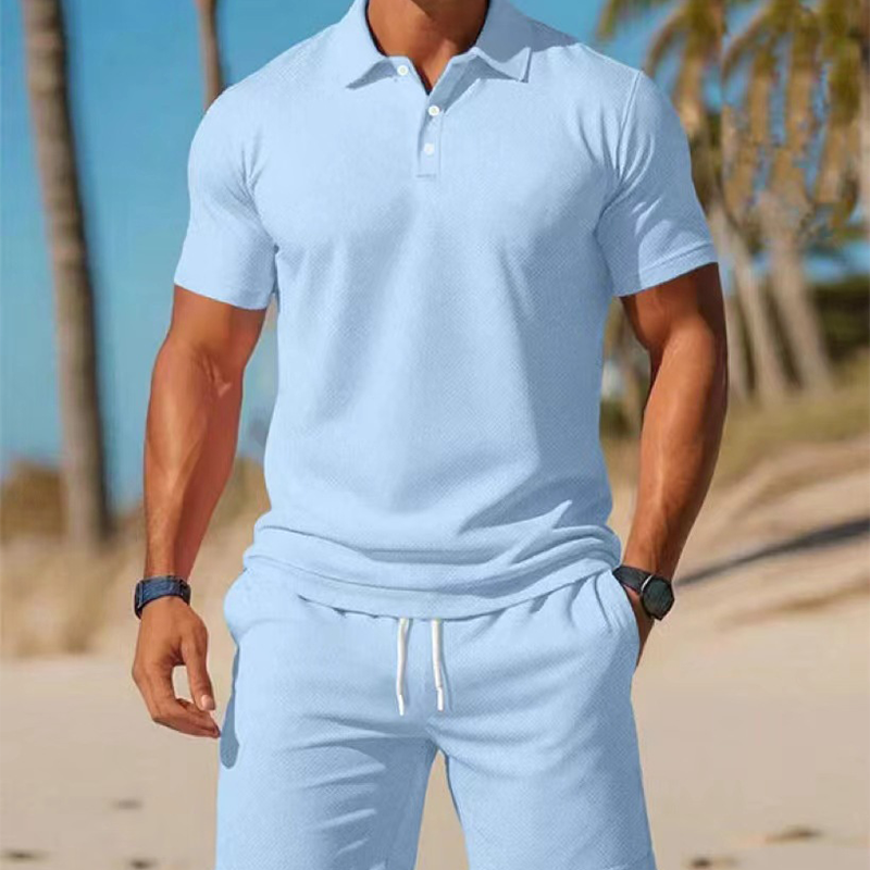 Conjunto de verano de dos piezas para hombre – Camiseta y pantalón corto